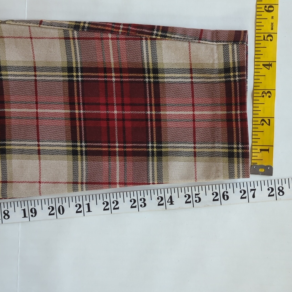 H & M Stretch Plaid Retro Pants 6 Red - Picture 14 of 14